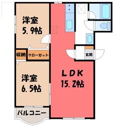 宇都宮駅 バス13分  地蔵前下車：停歩5分 2階の物件間取画像